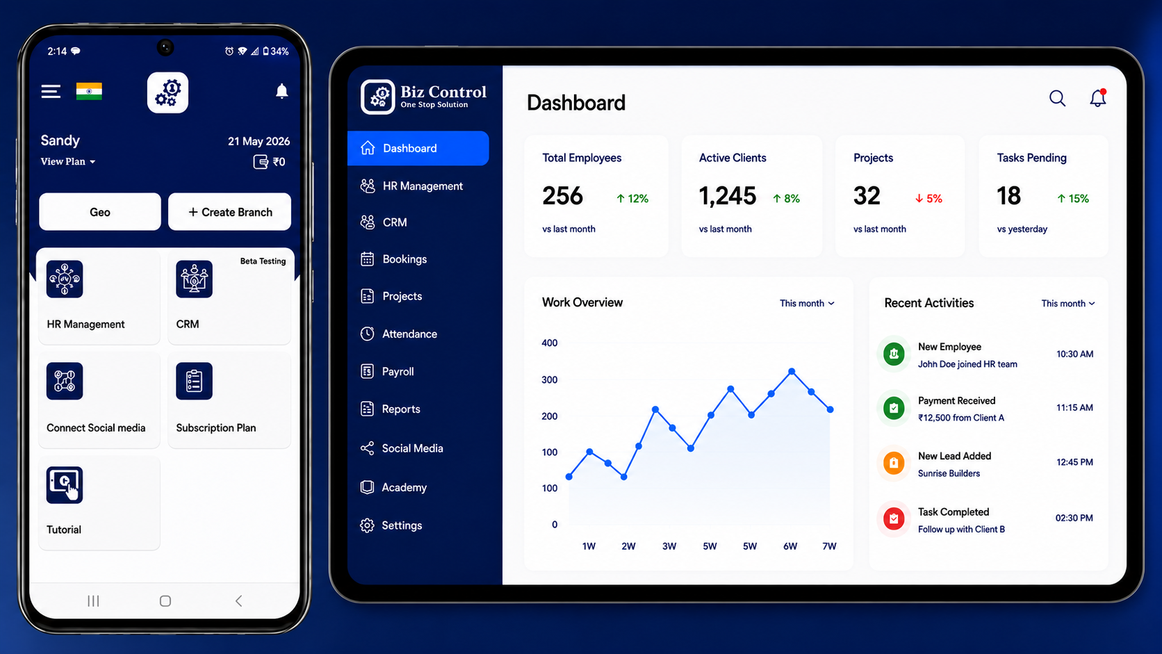 Biz Control Dashboard