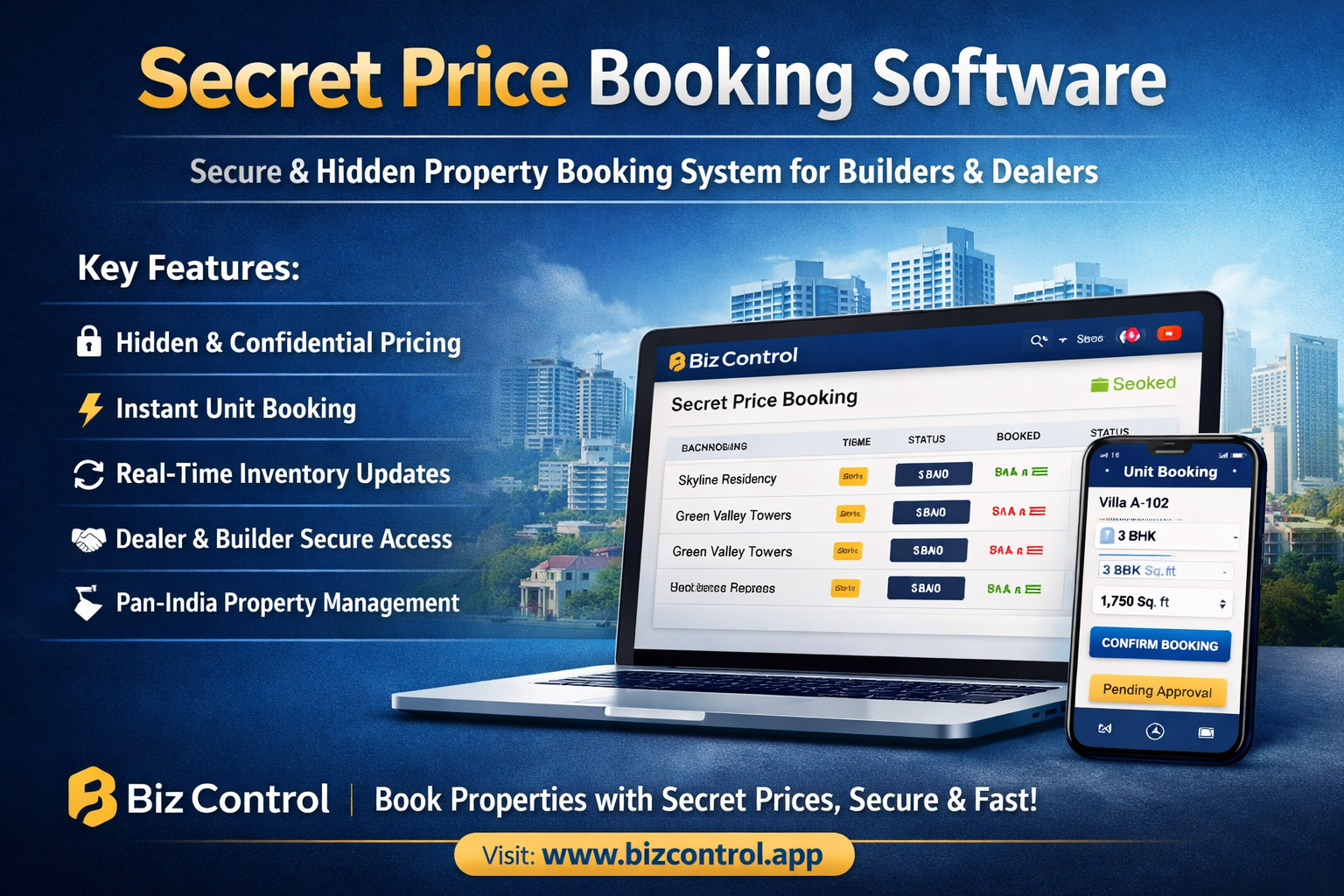 Read more about the article Secret Price Booking Software for Builders & Dealers | Biz Control Property Booking System