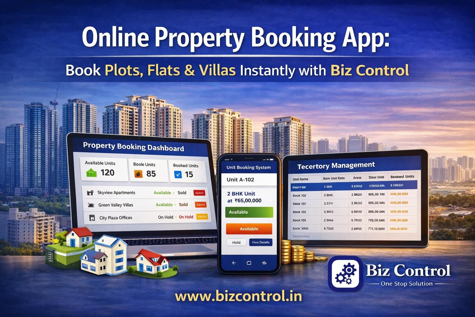 Read more about the article Online Property Booking App: Book Plots, Flats & Villas Instantly with Biz Control